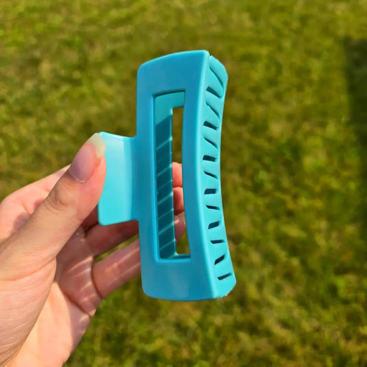Blue Hair Claw Clip (Solid & Patterned) - Plain - Hair Accessories