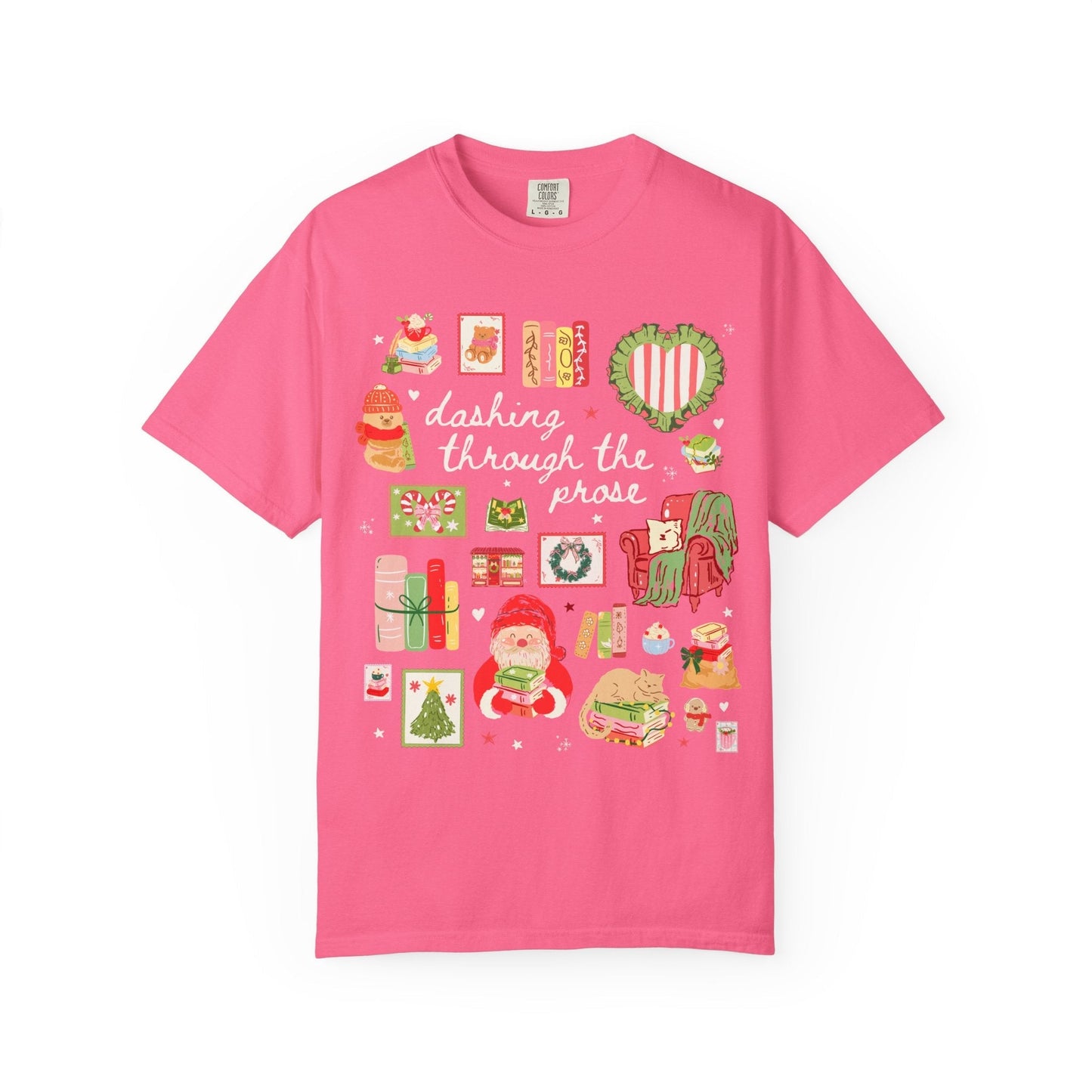 Bookish Christmas Tee Shirt: Dancing Through the Prose