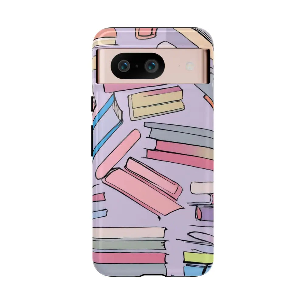 Books Pattern Tough Cases for Most Phone Types - Google Pixel 8 / Glossy - Phone Case