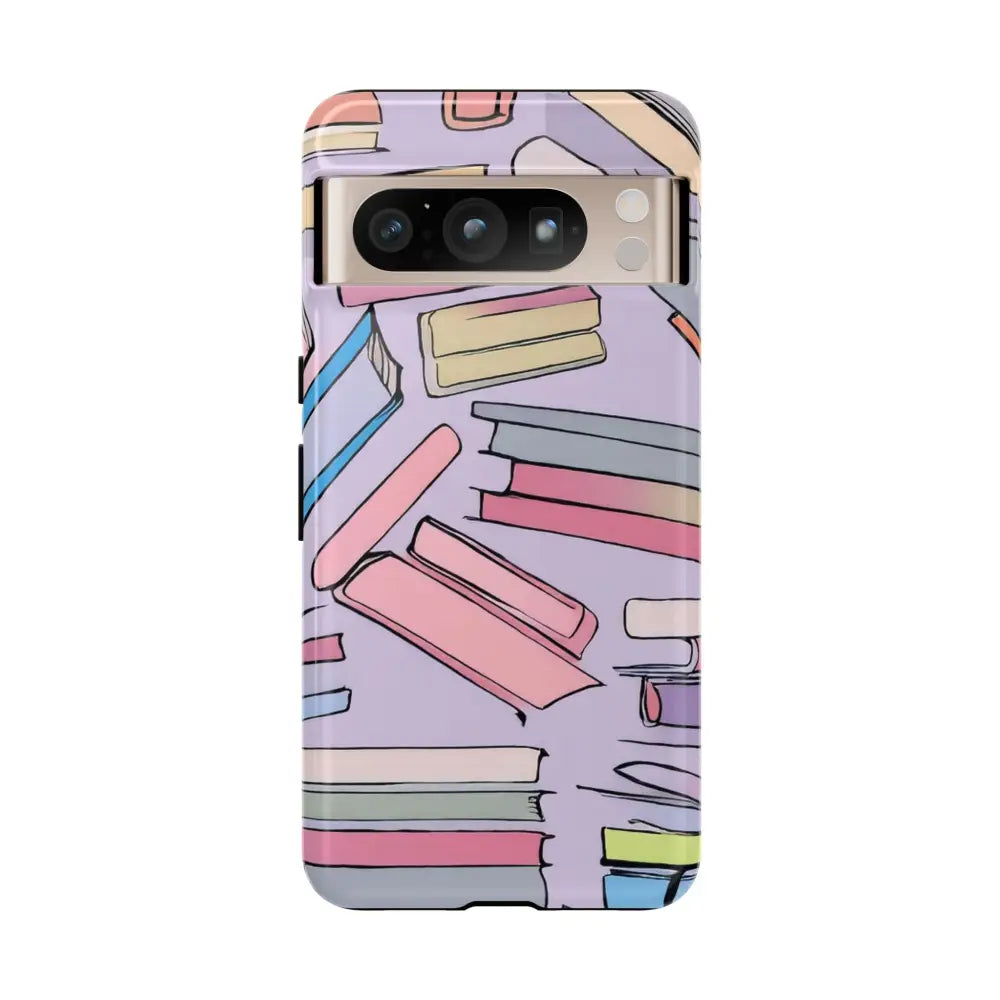 Books Pattern Tough Cases for Most Phone Types - Google Pixel 8 Pro / Glossy - Phone Case