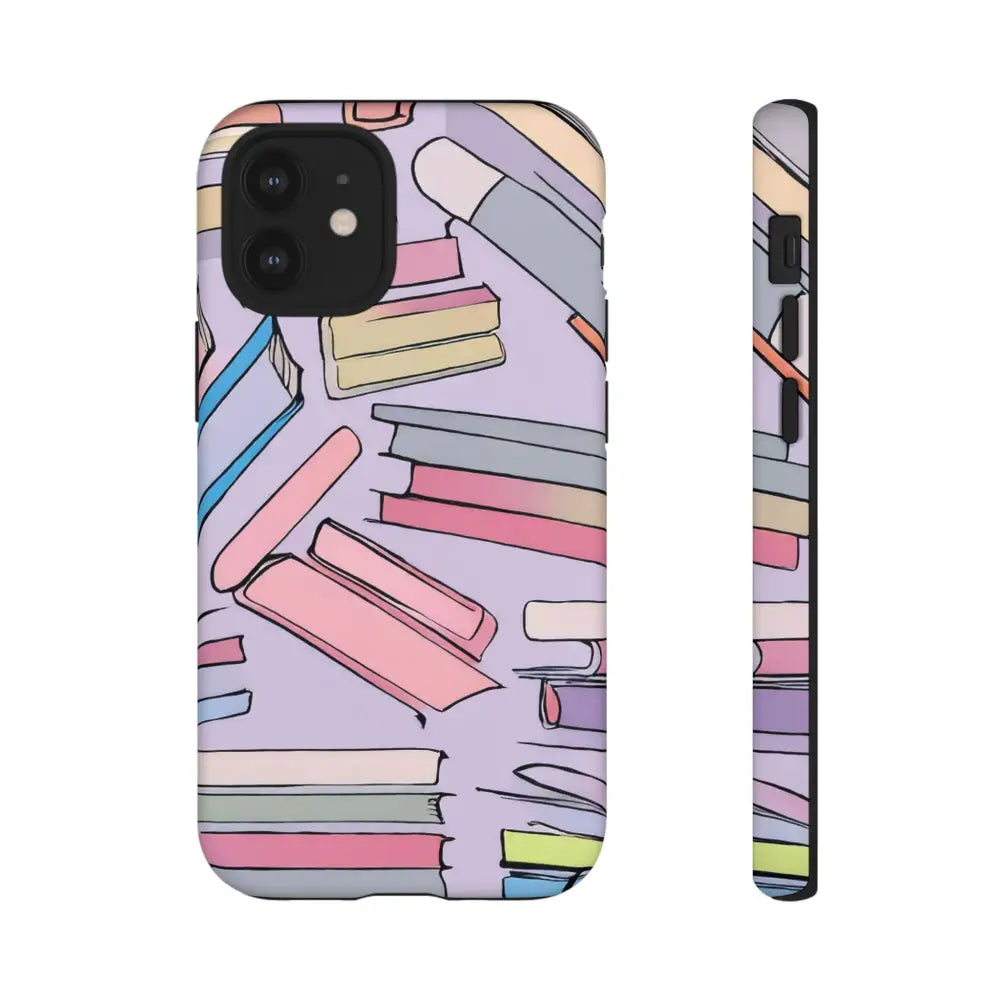 Books Pattern Tough Cases for Most Phone Types - iPhone 12 Mini / Matte - Phone Case