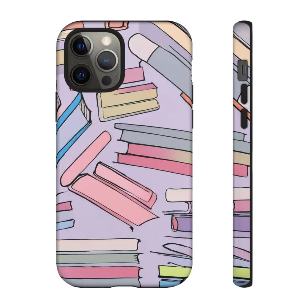 Books Pattern Tough Cases for Most Phone Types - iPhone 12 Pro / Glossy - Phone Case
