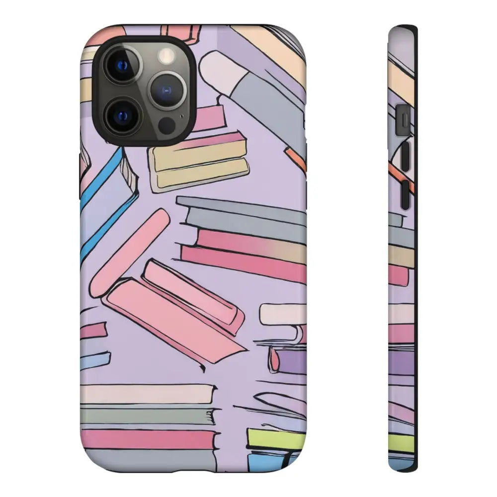 Books Pattern Tough Cases for Most Phone Types - iPhone 12 Pro Max / Glossy - Phone Case