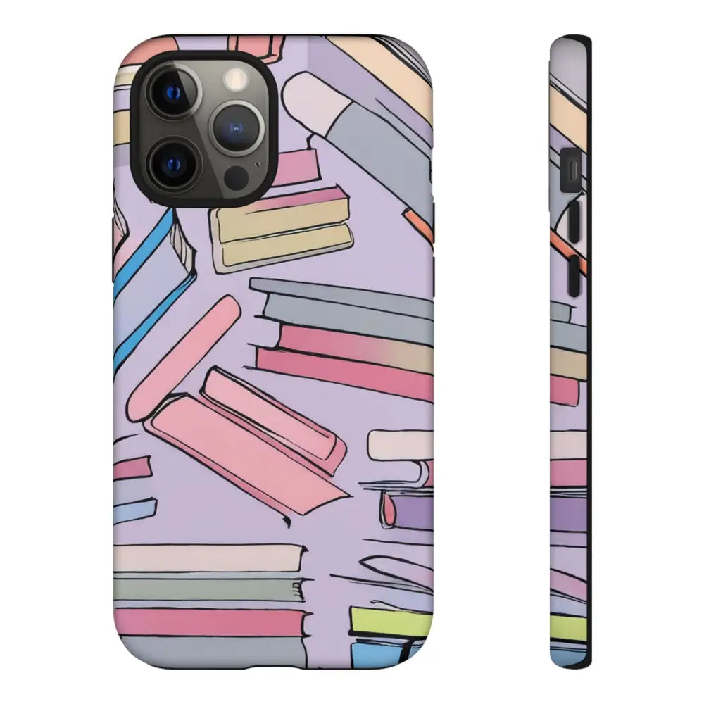 Books Pattern Tough Cases for Most Phone Types - iPhone 12 Pro Max / Matte - Phone Case