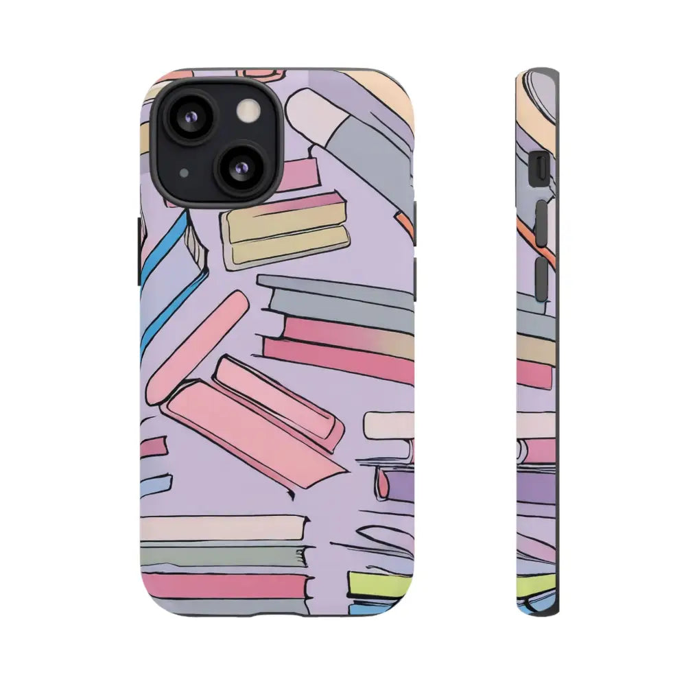 Books Pattern Tough Cases for Most Phone Types - iPhone 13 Mini / Matte - Phone Case