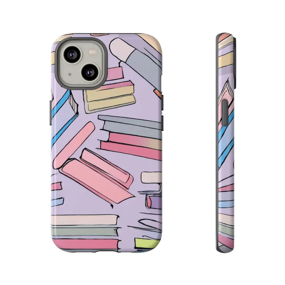 Books Pattern Tough Cases for Most Phone Types - iPhone 14 / Glossy - Phone Case