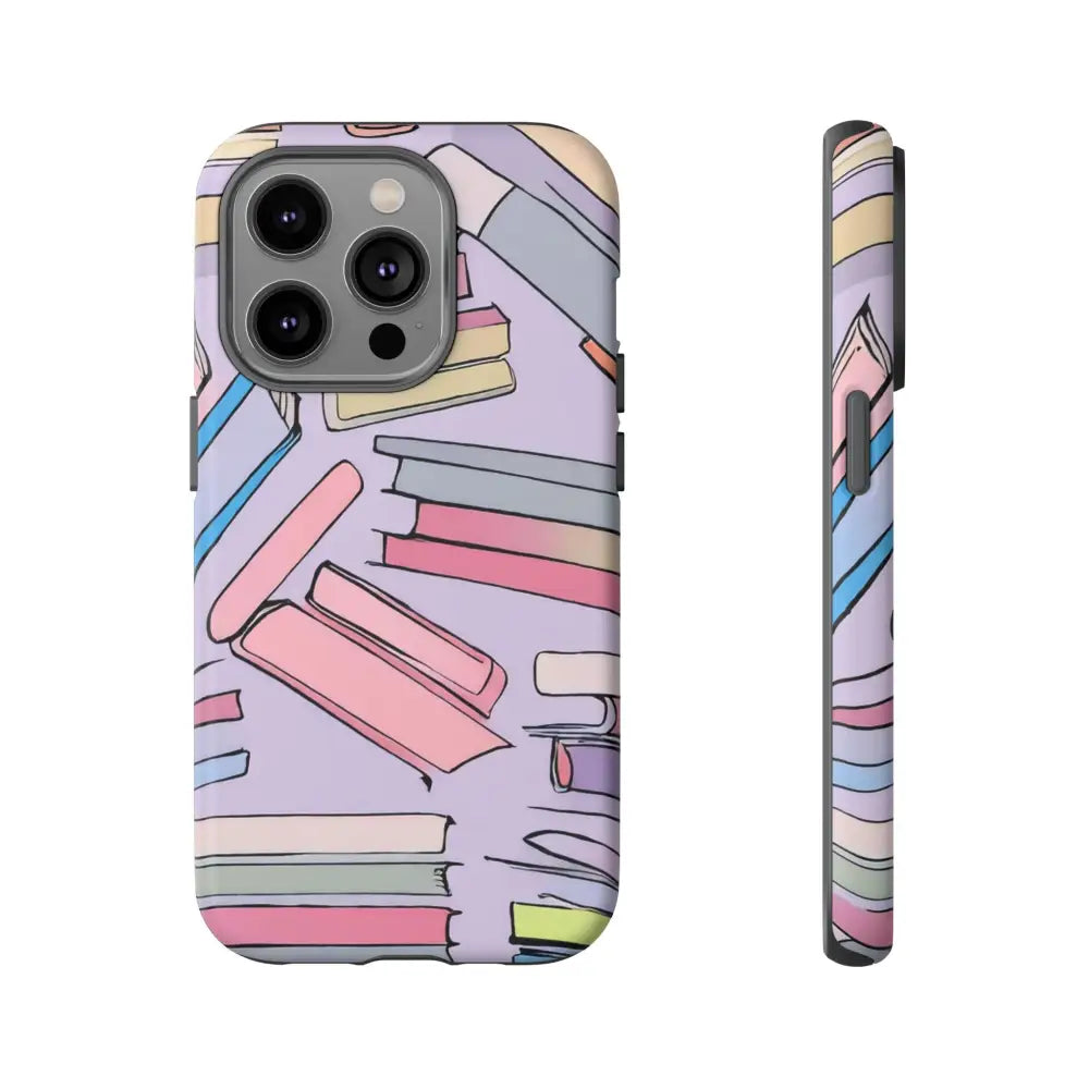 Books Pattern Tough Cases for Most Phone Types - iPhone 14 Pro / Matte - Phone Case