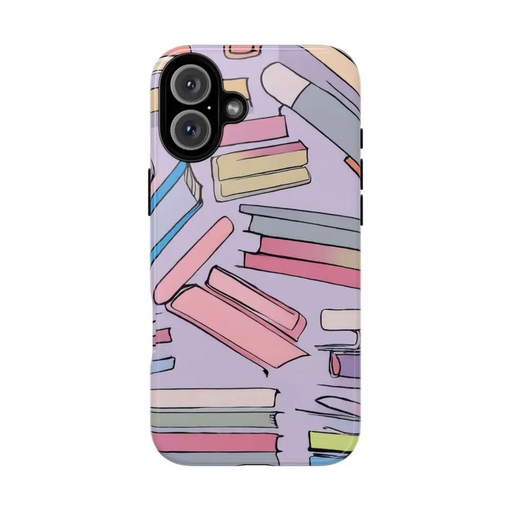 Books Pattern Tough Cases for Most Phone Types - iPhone 16 Plus / Glossy - Phone Case