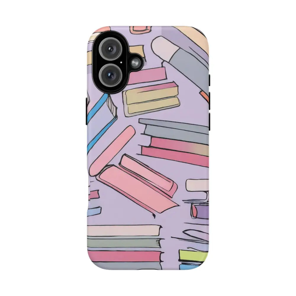 Books Pattern Tough Cases for Most Phone Types - iPhone 16 Plus / Matte - Phone Case