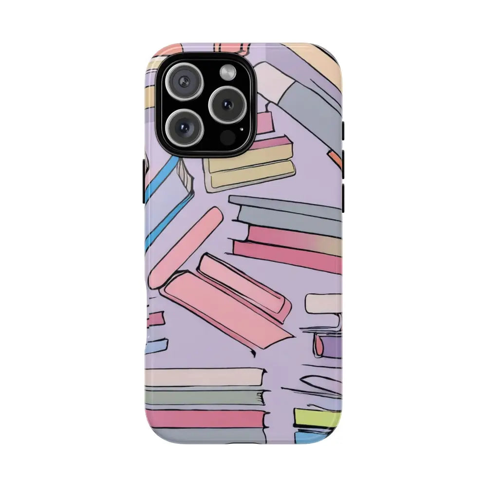 Books Pattern Tough Cases for Most Phone Types - iPhone 16 Pro Max / Glossy - Phone Case