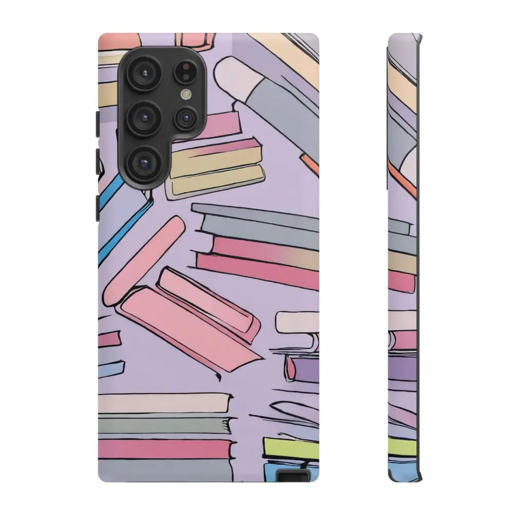 Books Pattern Tough Cases for Most Phone Types - Samsung Galaxy S22 Ultra / Matte - Phone Case