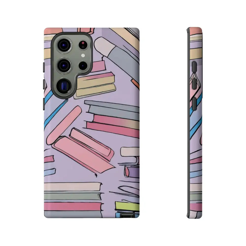 Books Pattern Tough Cases for Most Phone Types - Samsung Galaxy S23 Ultra / Glossy - Phone Case