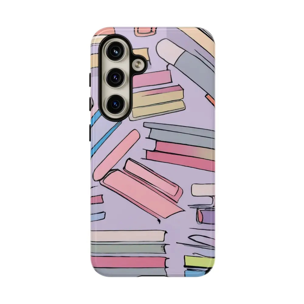 Books Pattern Tough Cases for Most Phone Types - Samsung Galaxy S24 / Glossy - Phone Case