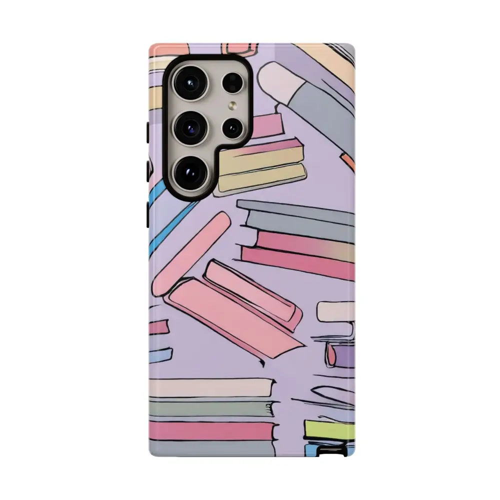 Books Pattern Tough Cases for Most Phone Types - Samsung Galaxy S24 Ultra / Glossy - Phone Case