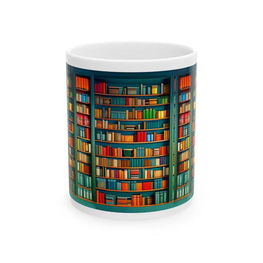 Bookshelf Ceramic Mug (11oz 15oz) - 11oz - Mug