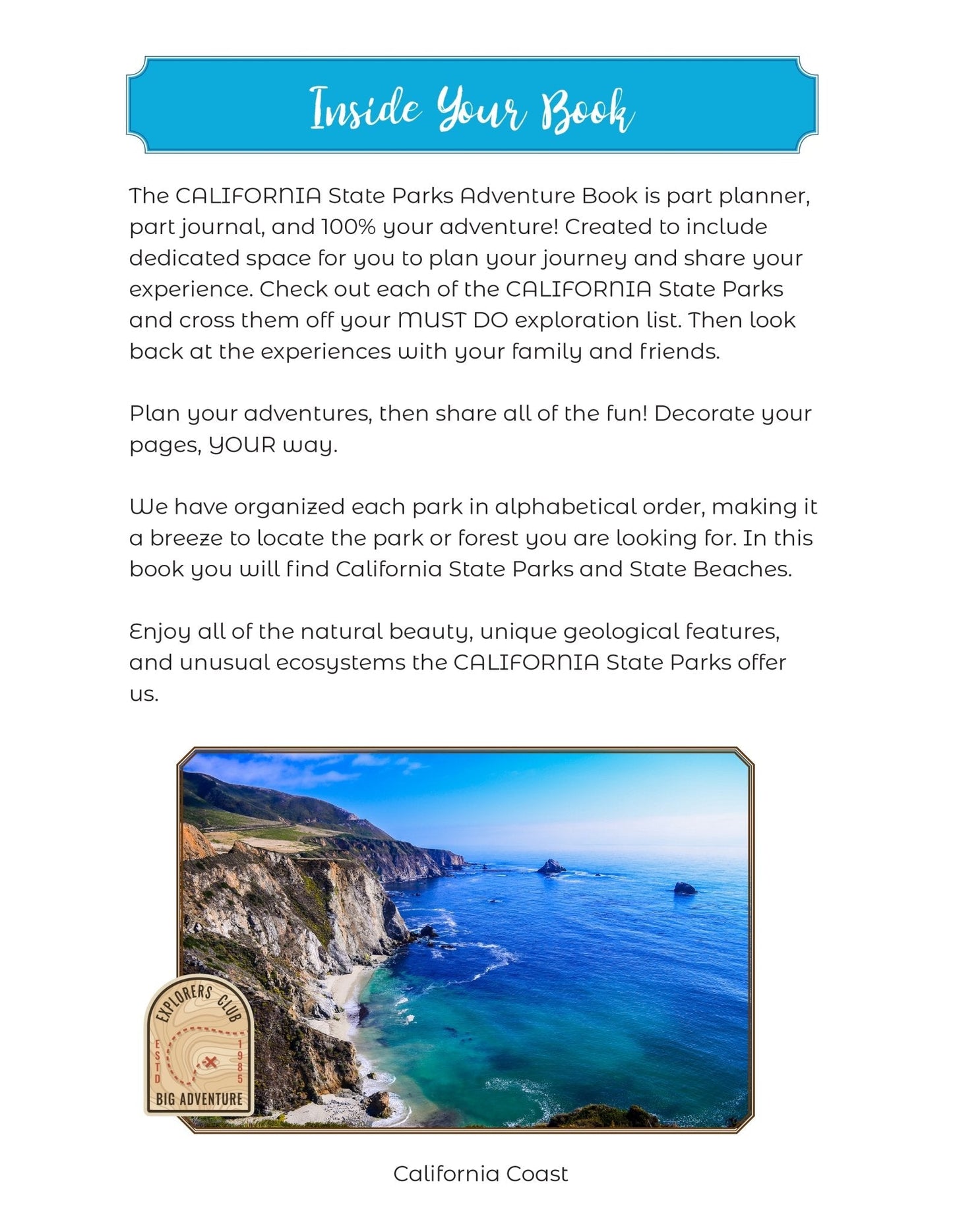 California State Parks - Adventure Planning Journal