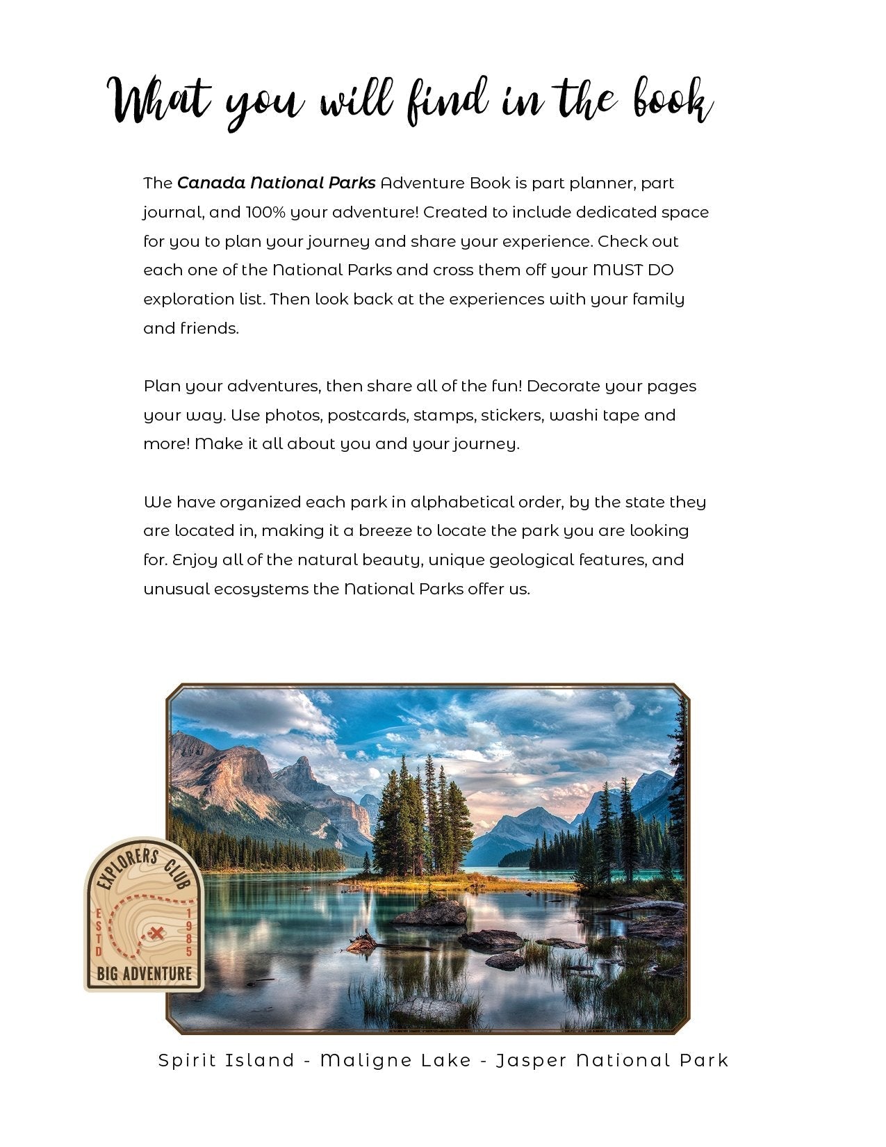 Canada National Parks - Adventure Planning Journal