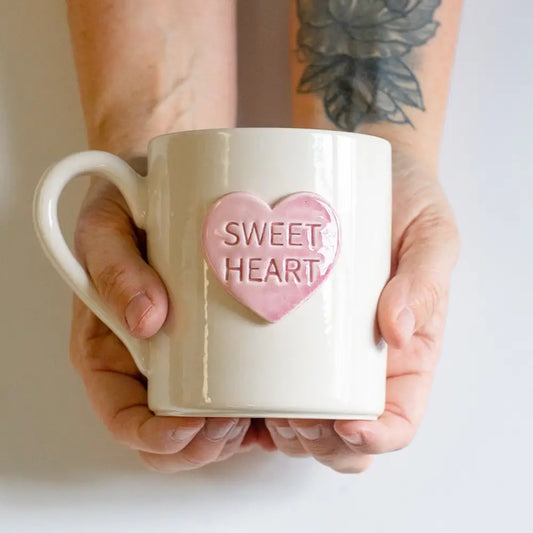 Candy Heart Mug Pink ’Sweet Heart’ Ceramic