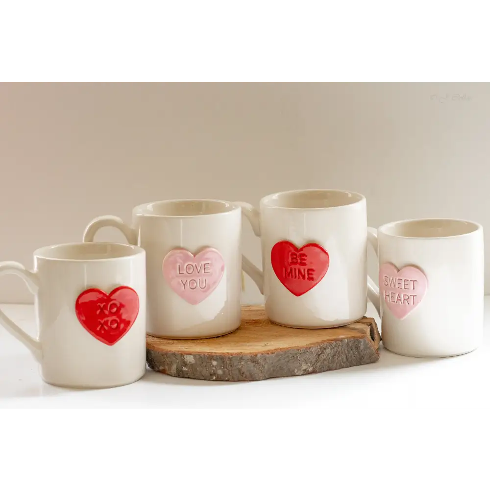 Candy Heart Mug Red ’XOXO’ Ceramic