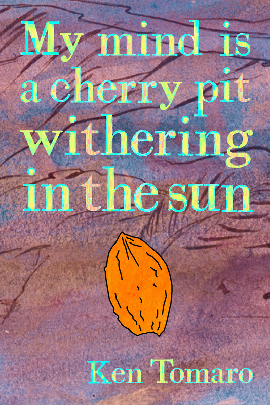 My mind is a cherry pit withering in the sun, by Ken Tomaro