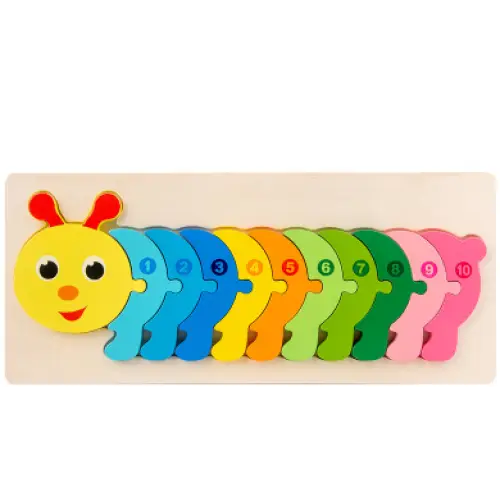 Children’s Cartoon Number Animal Puzzle Caterpillar1 Learning Toys