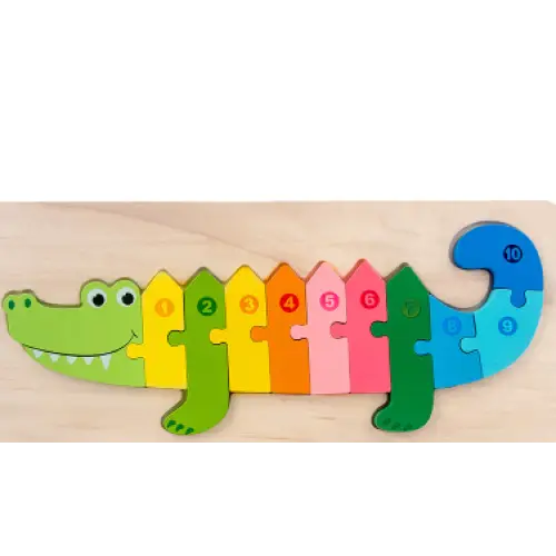 Children’s Cartoon Number Animal Puzzle Crocodile1 Learning Toys