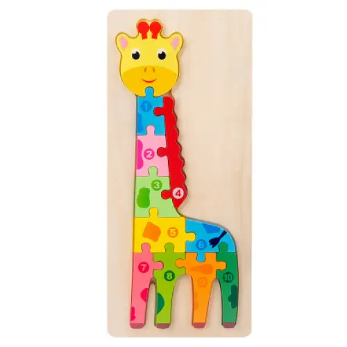 Children’s Cartoon Number Animal Puzzle Giraffe1 Learning Toys