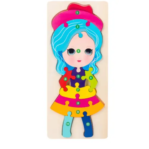 Children’s Cartoon Number Animal Puzzle Girl Learning Toys