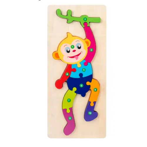 Children’s Cartoon Number Animal Puzzle Monkey Learning Toys