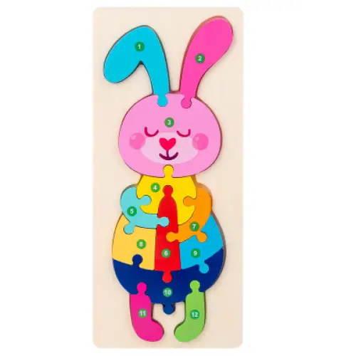Children’s Cartoon Number Animal Puzzle Rabbit Learning Toys