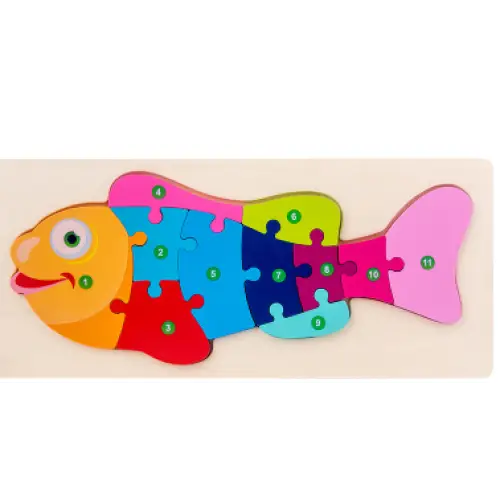 Children’s Cartoon Number Animal Puzzle Small fish Learning Toys
