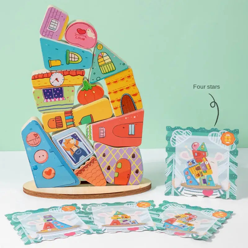 Colorful Building Blocks Stacking music building blocks