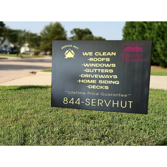 Custom Corrugated Plastic Yard Signs – Double Sided - Unglossed – 24’’ x 18’’ Size – 4mm - Custom