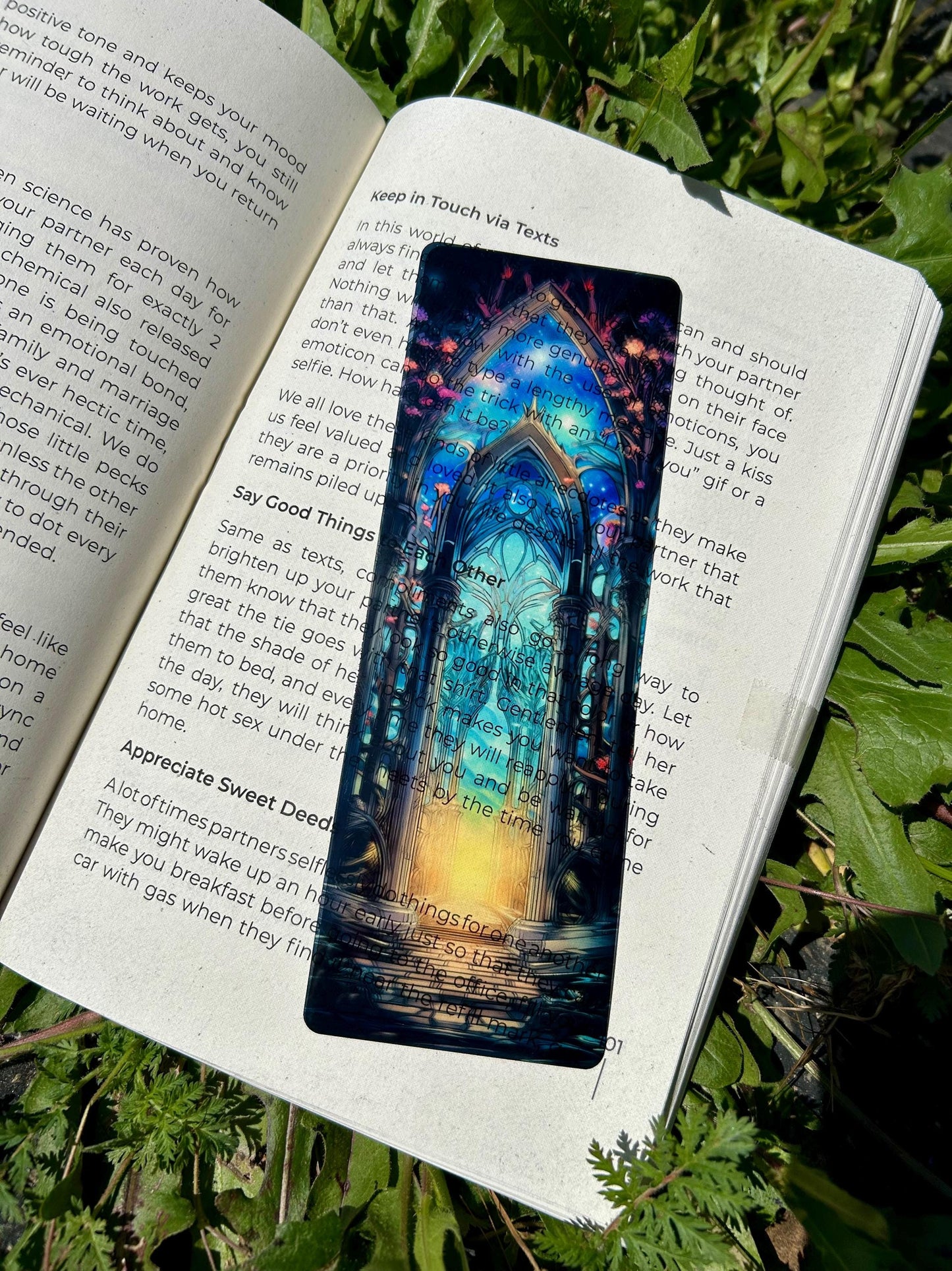 Celestial Woodland Portal Bookmark - Handmade Fantasy Page Marker, Mystical Forest Gift, Unique Book Lover Accessory, Cosmic Nature Art