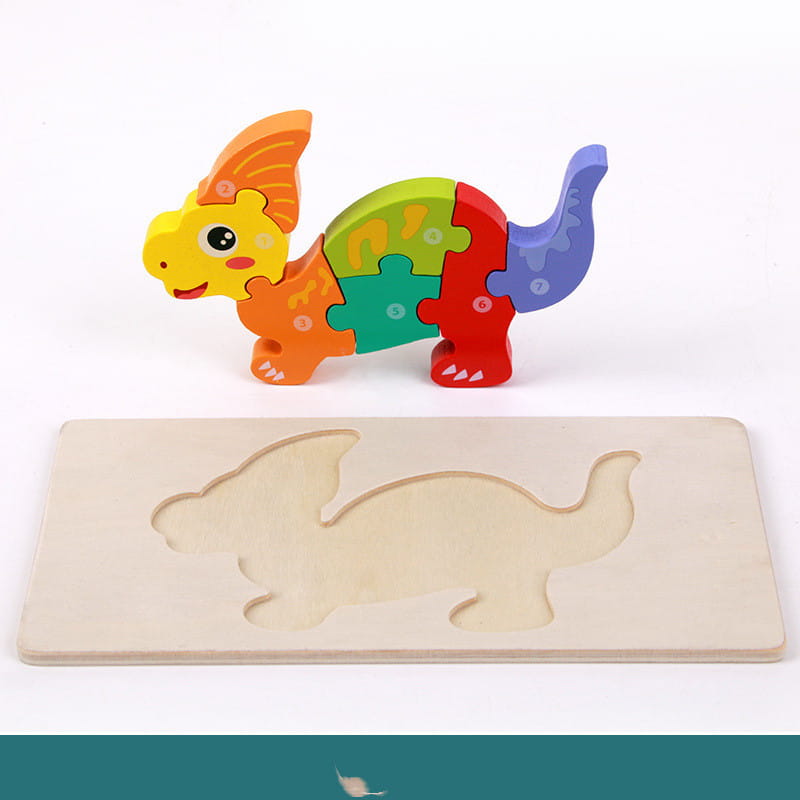 Wooden Three dimensional Dinosaur Puzzle