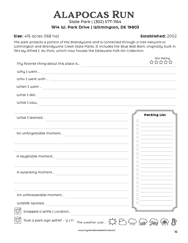 Delaware State Parks - Adventure Planning Journal