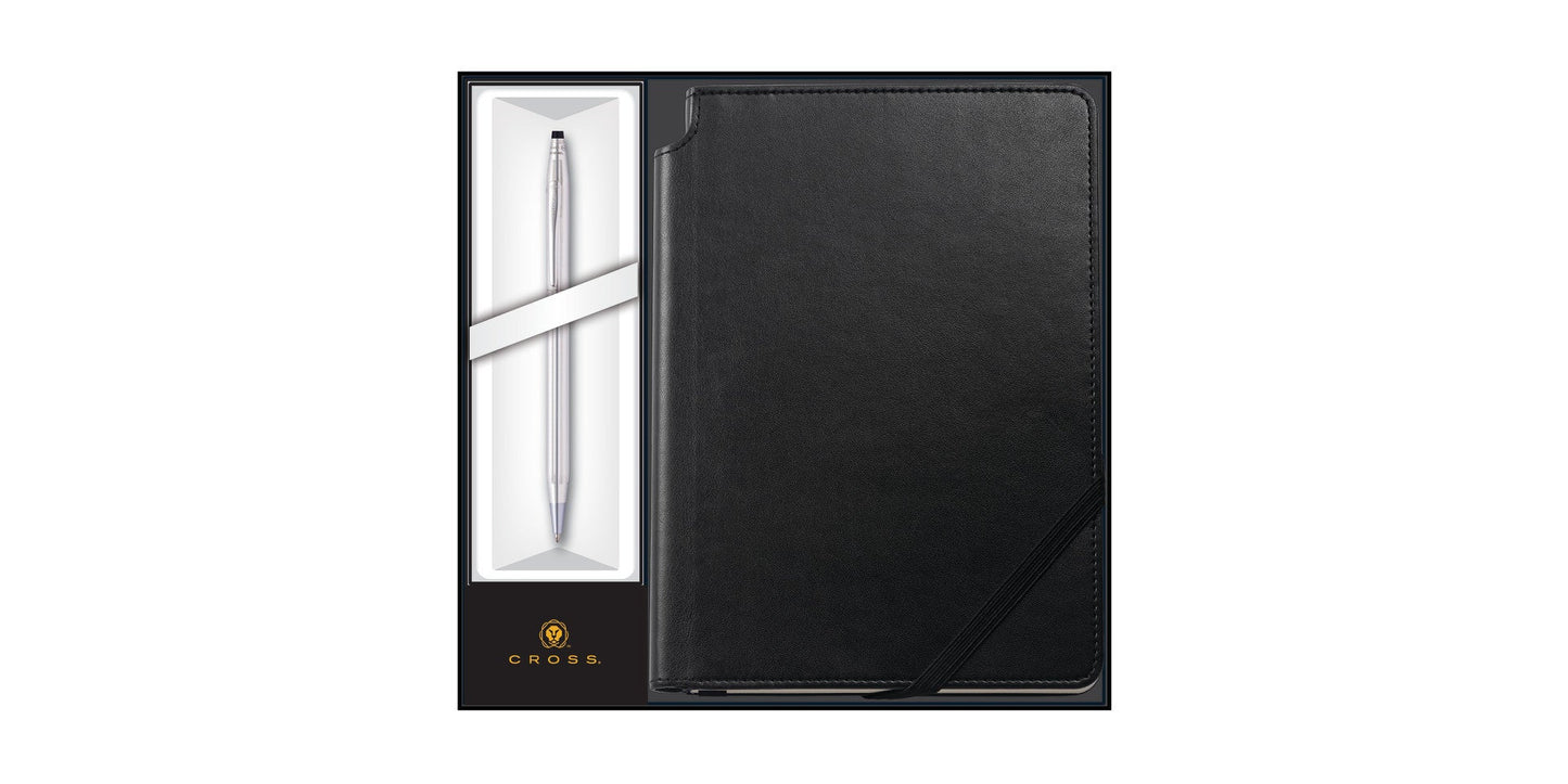 Classic Century® Lustrous Chrome Ballpoint with Classic Black Journal Gift Set