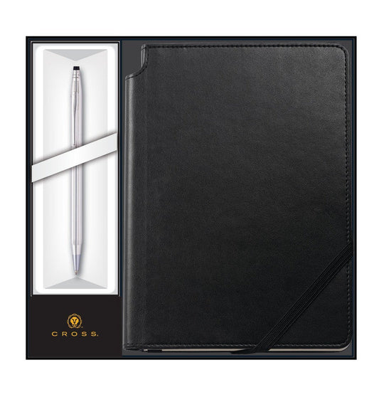 Classic Century® Lustrous Chrome Ballpoint with Classic Black Journal Gift Set