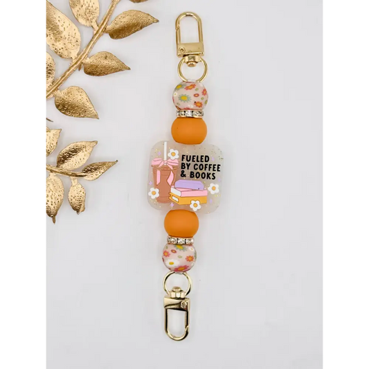 E Reader Strap ~ Fueled Coffee and Books ~ Interchangeable M&H