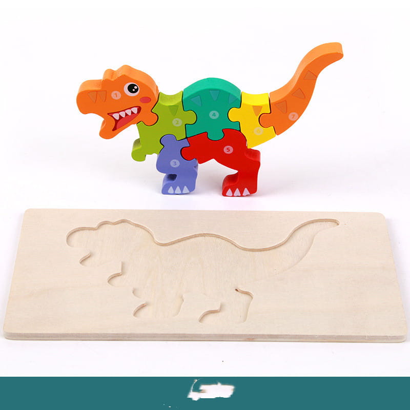 Wooden Three dimensional Dinosaur Puzzle