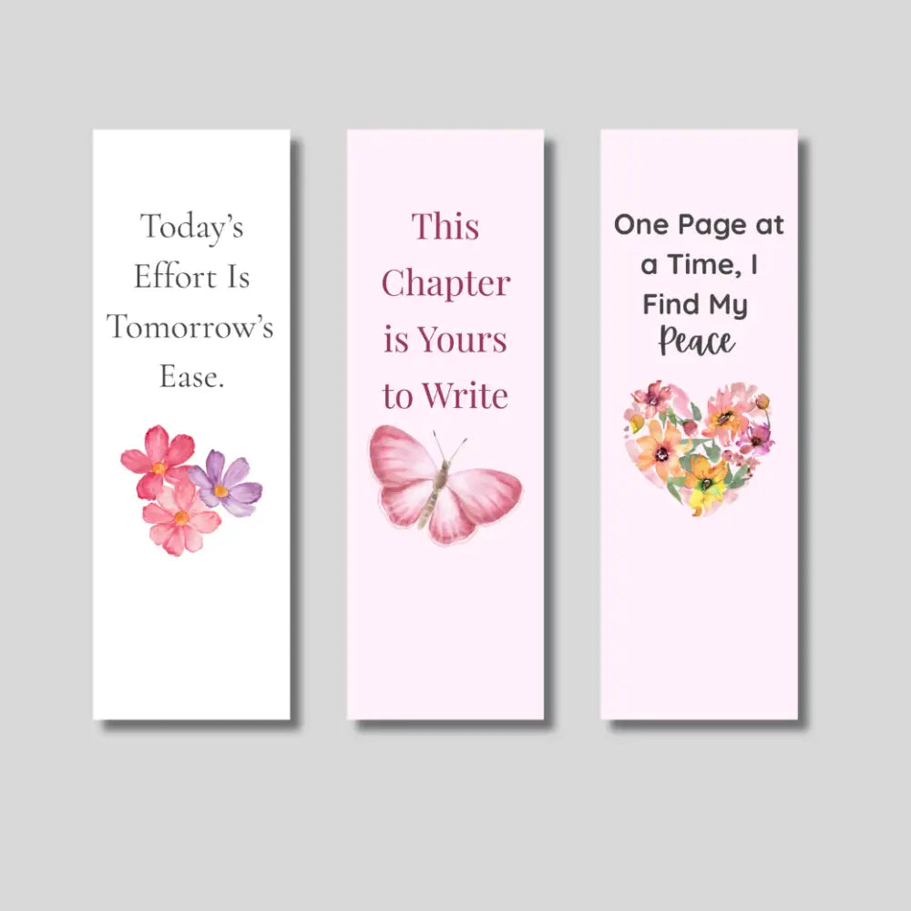 Encouragement & Growth Bookmark Set – 3 Pack Motivational Bookmarks for Journaling Wellness and Self Care Paper products