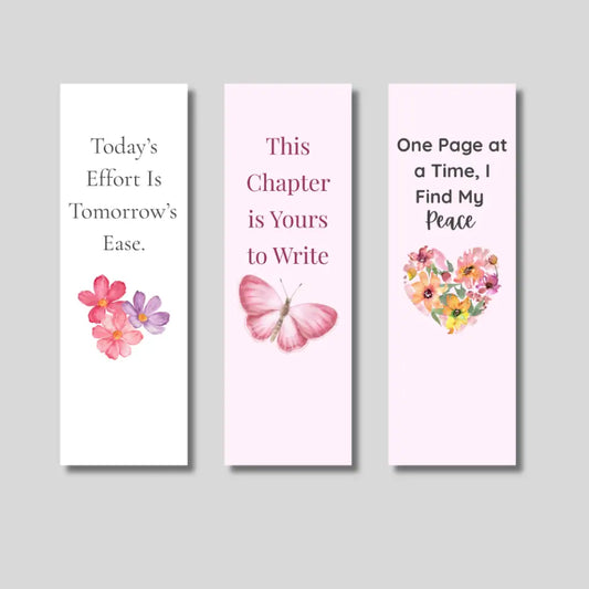 Encouragement & Growth Bookmark Set – 3 Pack Motivational Bookmarks for Journaling Wellness and Self Care Paper products