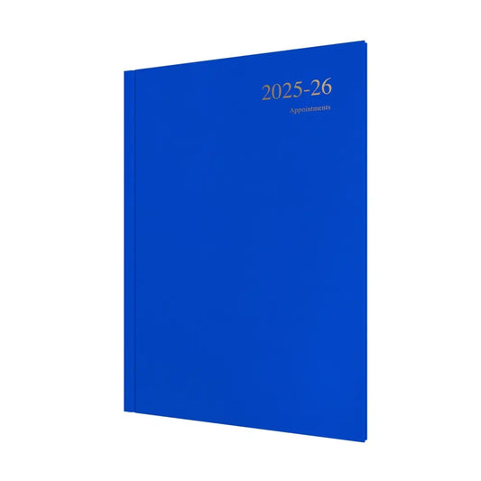 Essentials A4 Week to View with Appointments Mid/Academic Year Diary Planner 2025 2026 Blue Business Diaries