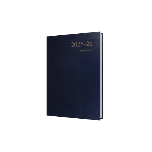 Essentials A5 Day to Page with Appointments Mid/Academic Year Diary Planner July 2025 July 2026 Dark Blue Business
