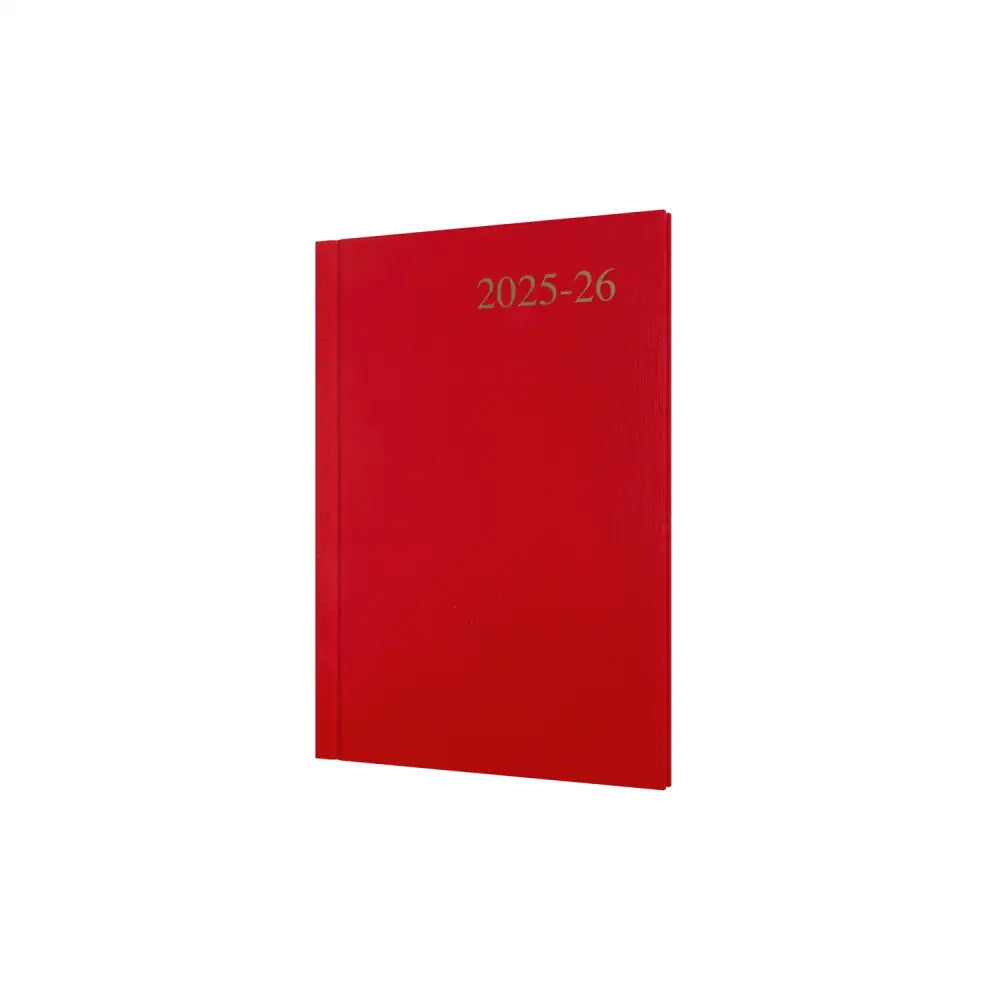 Essentials A5 Week to View with Appointments Mid/Academic Year Diary Planner 2025 2026 Red Business Diaries