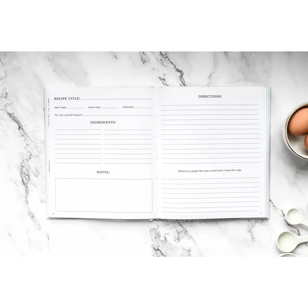 Family Recipe Book Journal