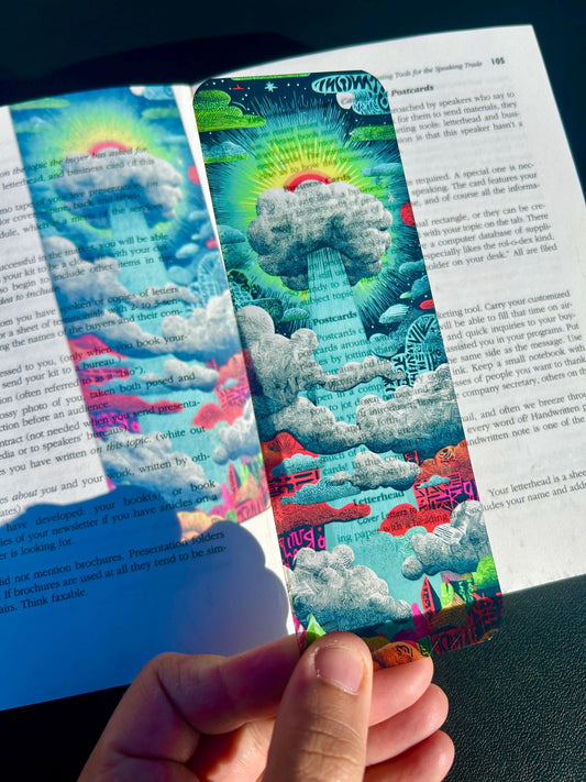 Fever Dream Bookmark, Surreal Sky, Gothic Cloudscape, Dark Fantasy Art for Readers