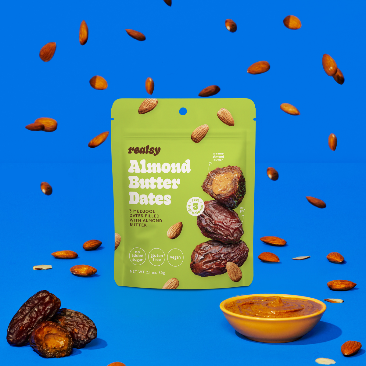 Almond Butter Filled Medjool Date Snack Packs - 10 unit/case