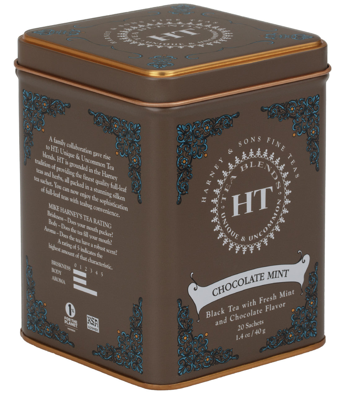 Chocolate con Menta, Lata HT de 20 Sobres