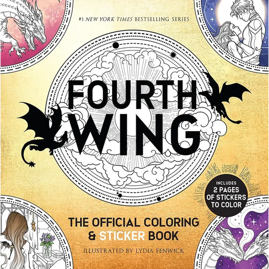 Fourth Wing: The Official Coloring & Sticker Book (Includes 2 Pages of Stickers to Color) (Dover Adult Coloring Books) cover image